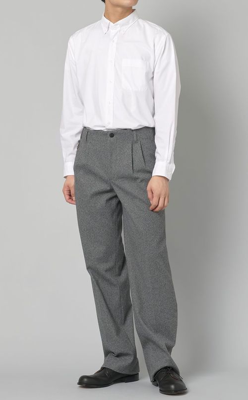 ウールジャガードストレートパンツ