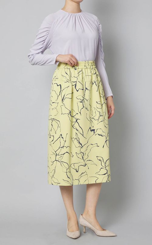 ドローイングプリントスカート