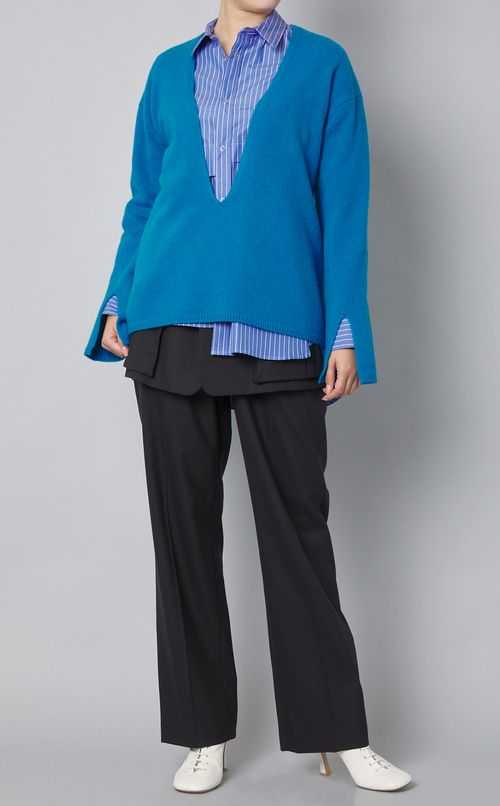 ソリッドウールレイヤードパンツ