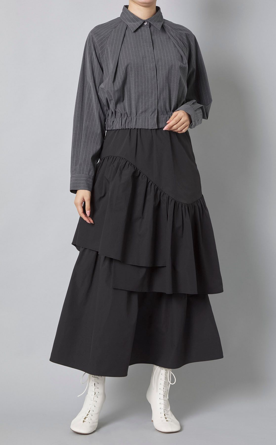 COMME des GARCONSブラックラップスタイル ティアードスカート COMME des GARCONSブラックラップスタイル ティアードスカート COMME