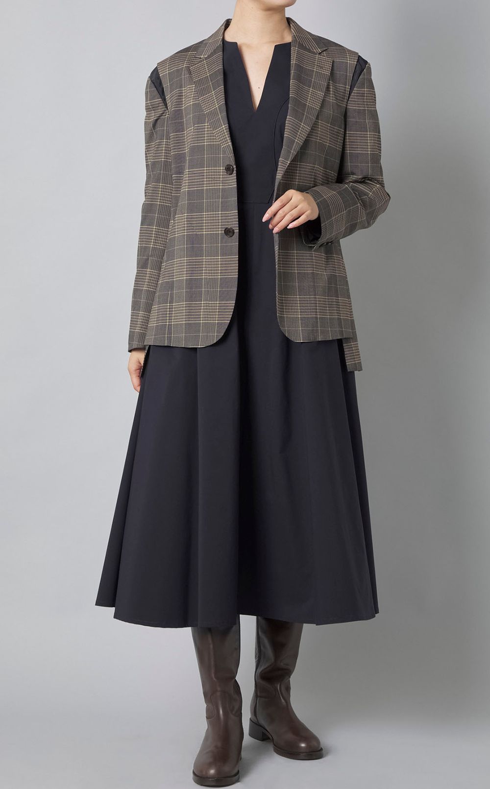 チェックテーラード2ボタンジャケット