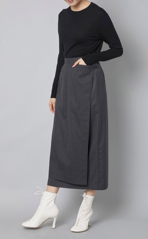 ストライプコンビラップスカー卜