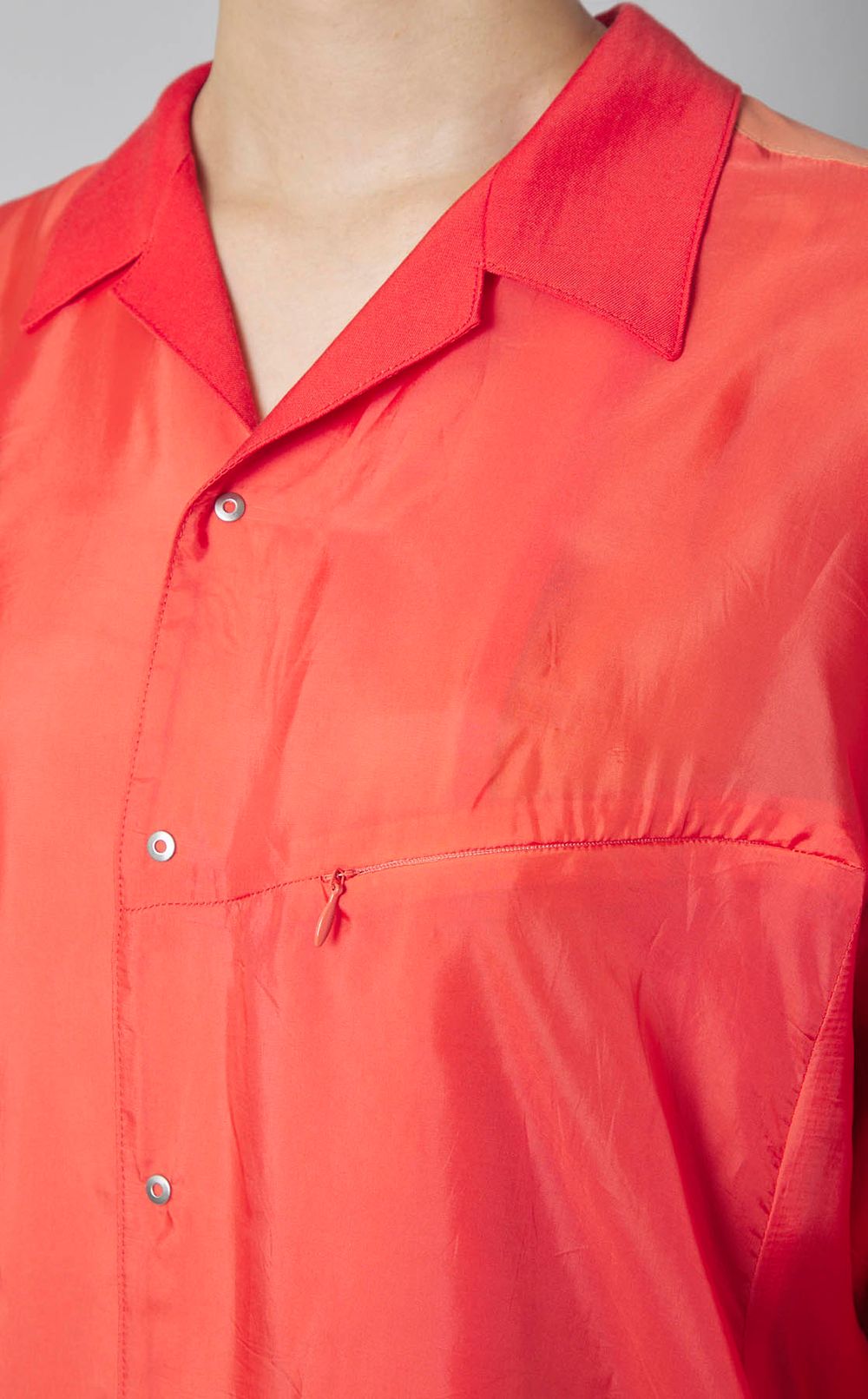 【reADdress】パッチワークオープンカラーシャツ