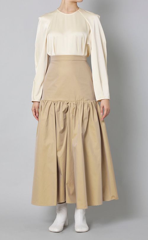 コンストラクティブサテンブラウス