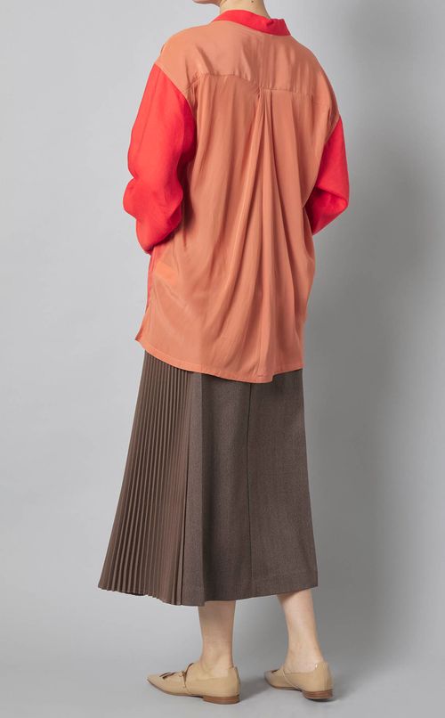 【reADdress】パッチワークオープンカラーシャツ