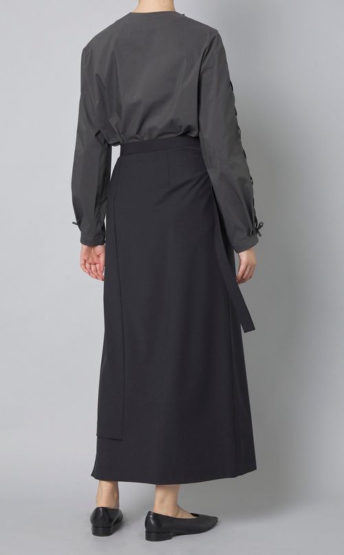 ウールライクラップロングスカー卜