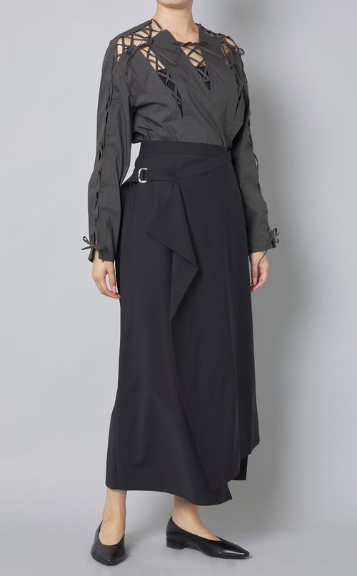 ウールライクラップロングスカー卜