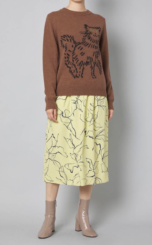 ドローイングプリントスカート