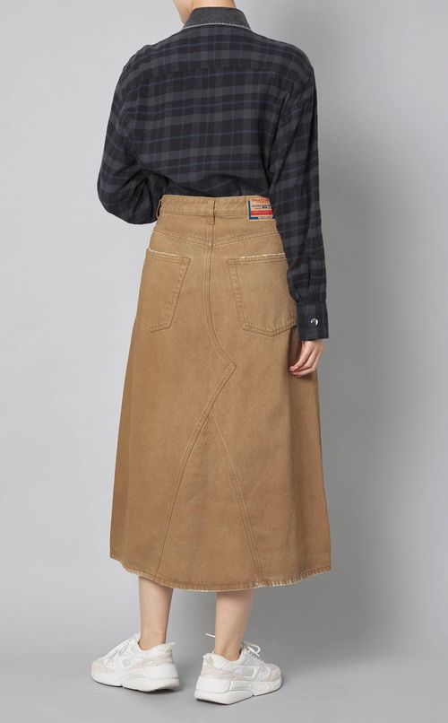 コットンカラーデニムミディスカート