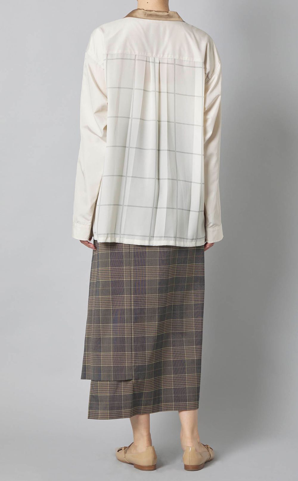 【reADdress】パッチワークオープンカラーシャツ