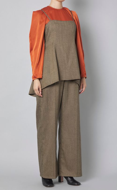 ペプラムビスチェオールインワン