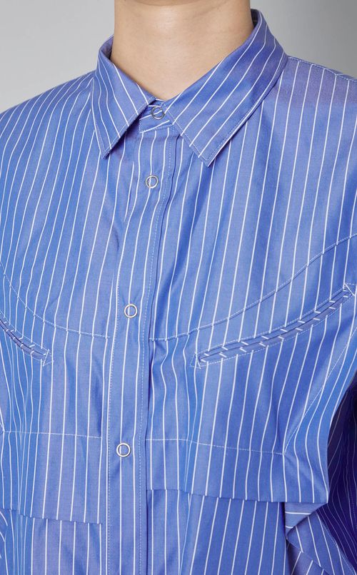 ストライプウエスタンディテールシャツ