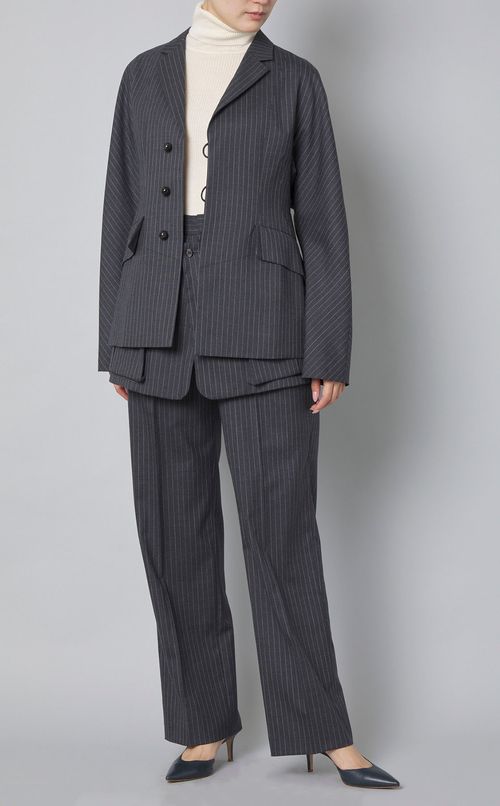 ストライプレイヤードパンツ