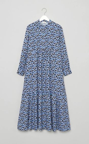 フラワープリントシャツワンピース