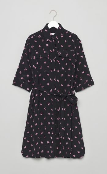 フォックスプリントシャツワンピース