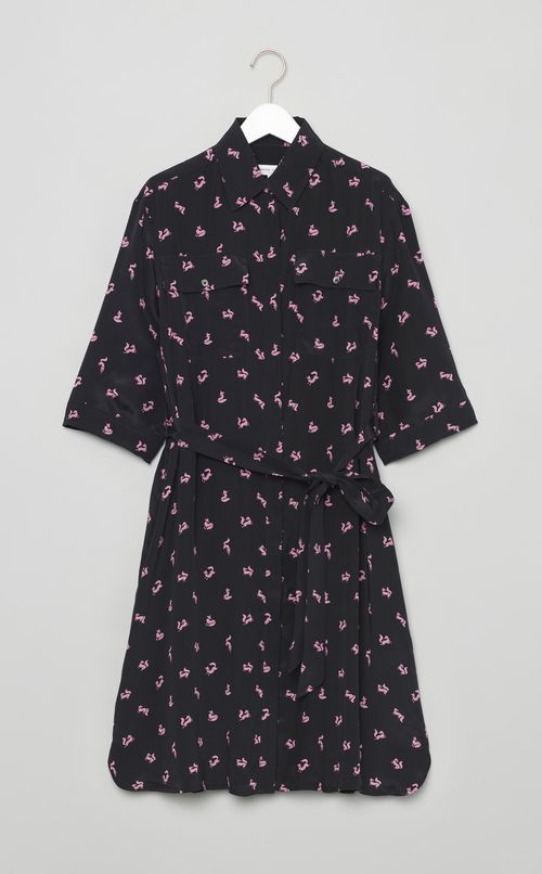 フォックスプリントシャツワンピース