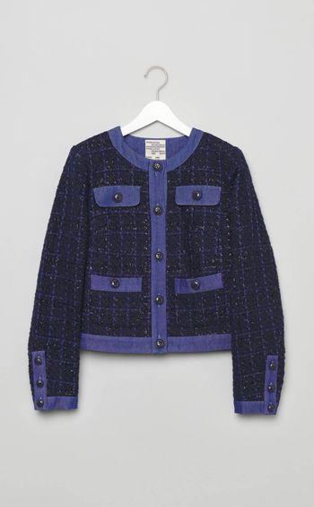 ノーカラーツイードショートジャケット