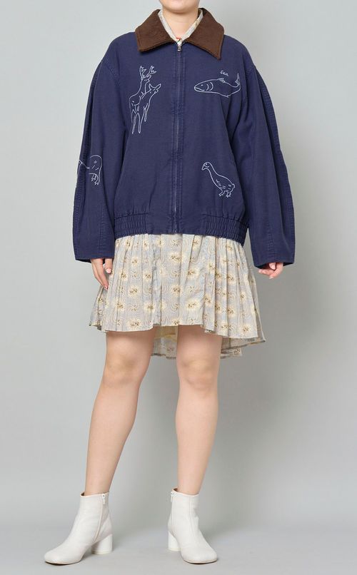 フレンチワークアニマルステッチブルゾン