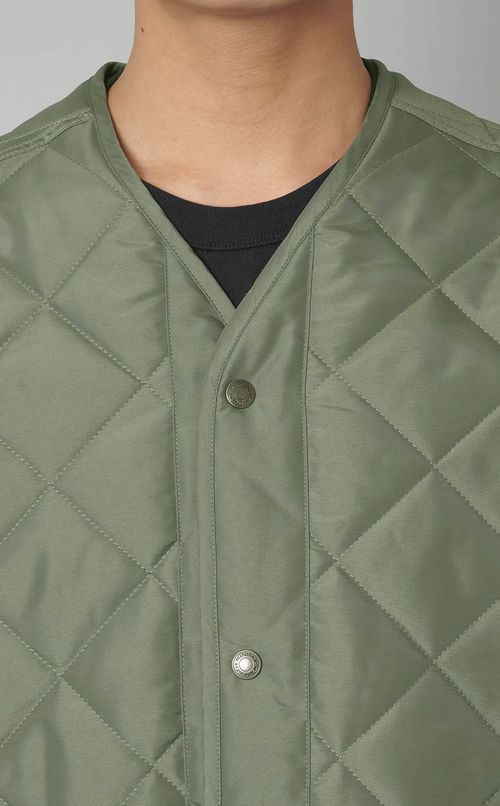 ノーカラーキルティングジャケット