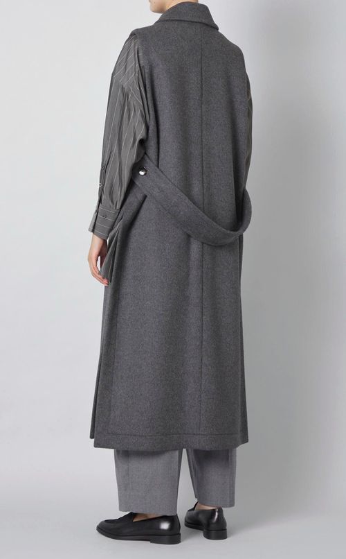ウールビーバーロングジレコート