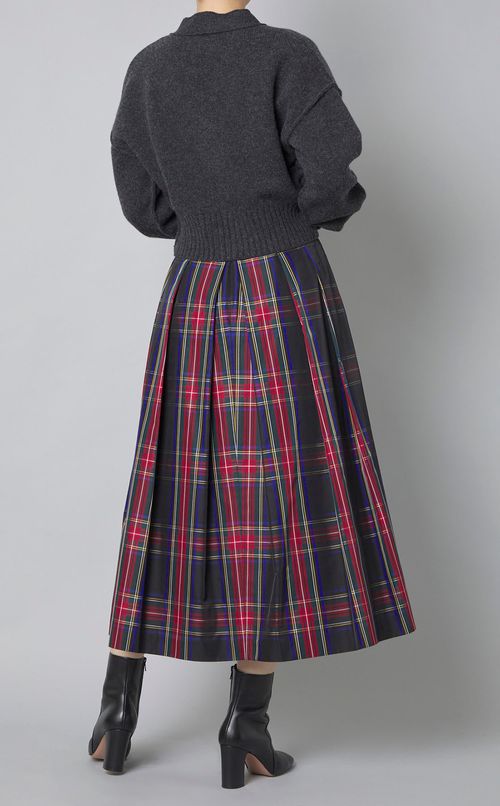 シルクタフタタータンチェックスカート