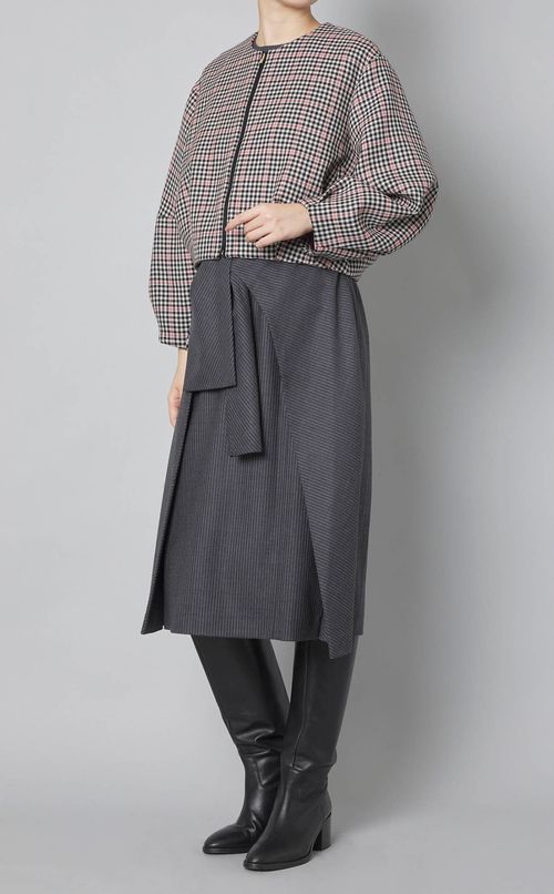 ストライプウエストリボンワンピース