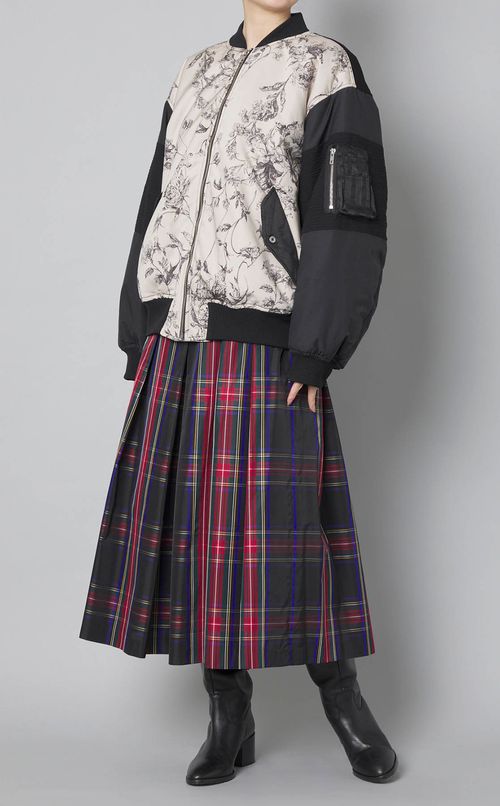 シルクタフタタータンチェックスカート