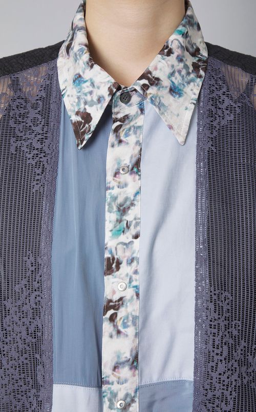 【reADdress】パッチワークレギュラーカラーシャツ