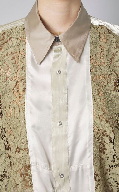 【reADdress】パッチワークレギュラーカラーシャツ