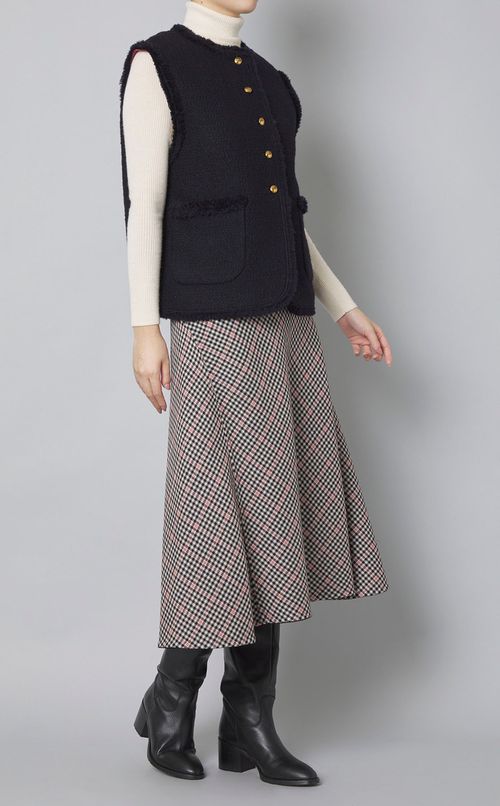 ブークレーファンシークロシェットジレ