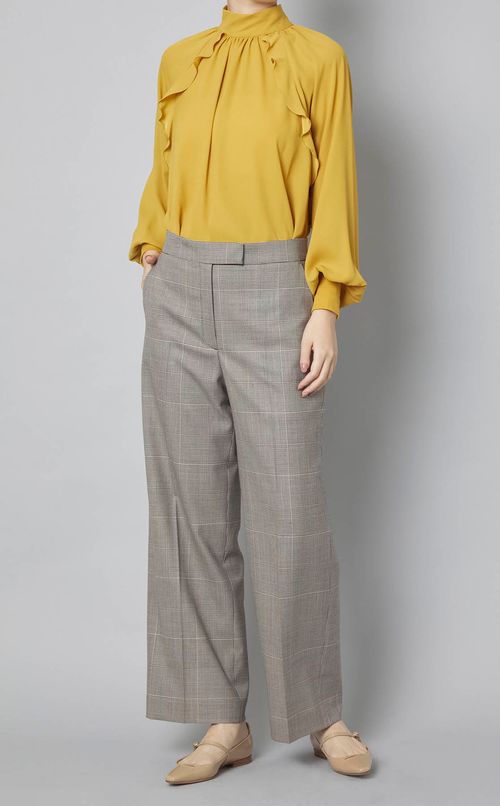 チェックストレートパンツ