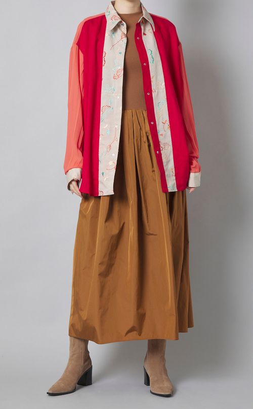 【reADdress】パッチワークレギュラーカラーシャツ