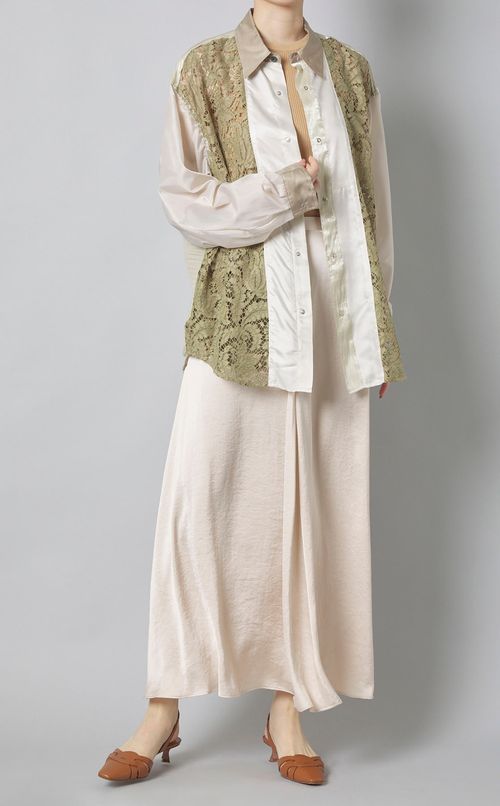 【reADdress】パッチワークレギュラーカラーシャツ