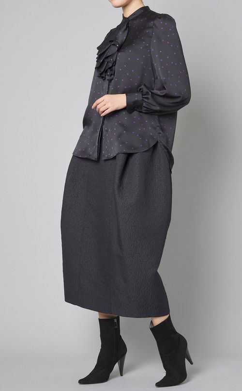 ドットプリントボウタイブラウス