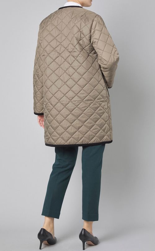 クルーネックキルティングコート