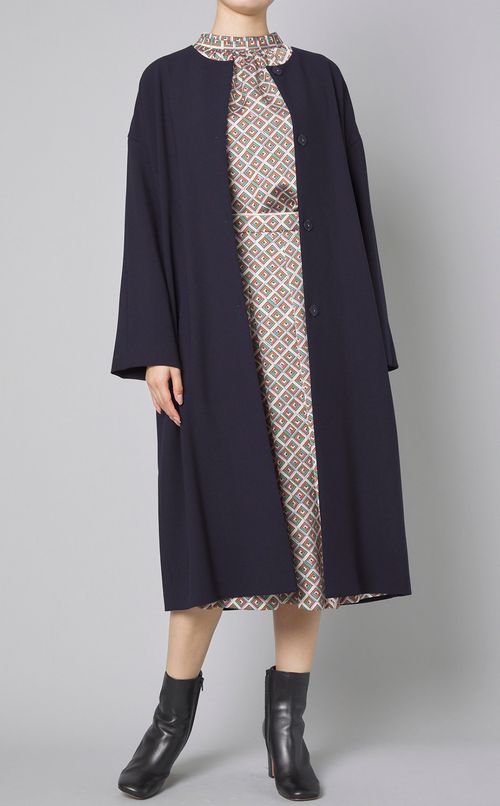 ストレッチノーカラーコート