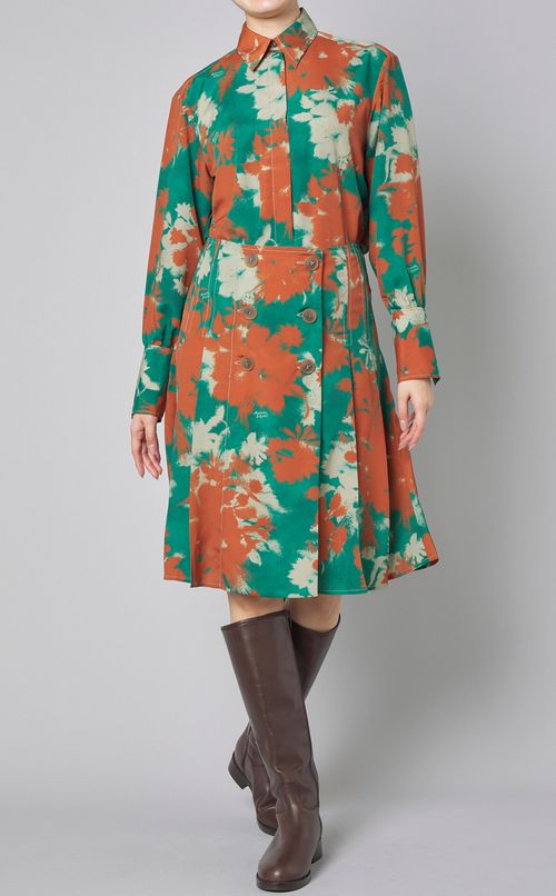 フラワープリントフレアスカート