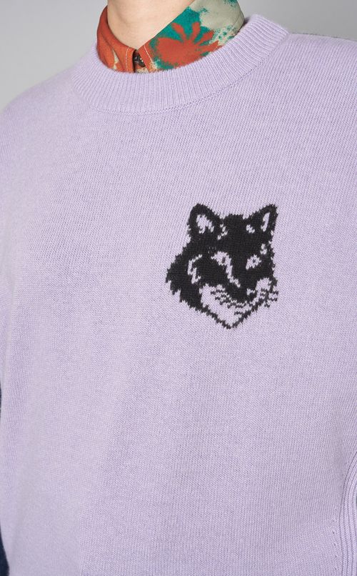 カラーブロックニットプルオーバー