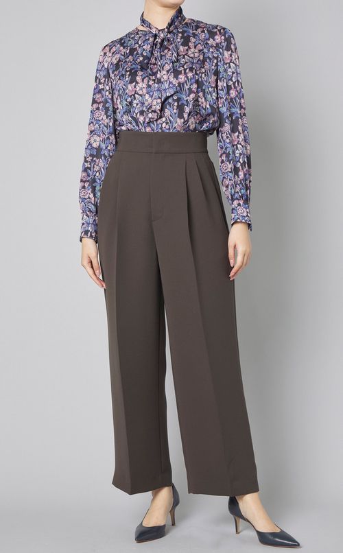 フラワープリントボウタイプルオーバー