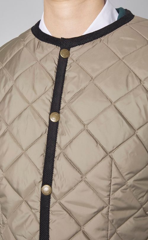 クルーネックキルティングコート