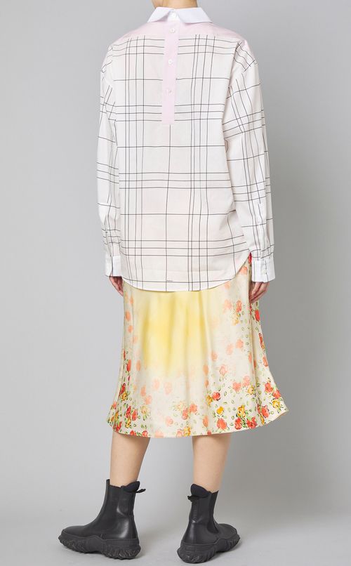 チェックプリントポプリンシャツ