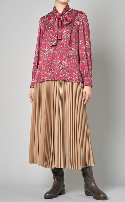 プルオンロングプリーツスカート