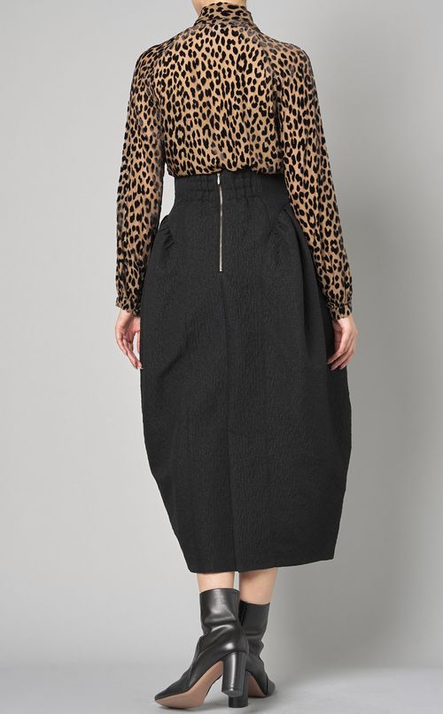 レオパードボウタイロングスリーブシャツ