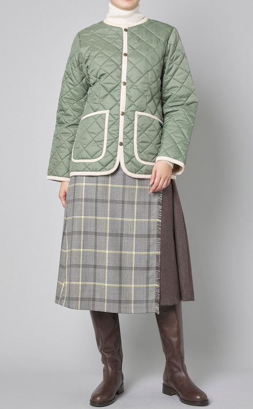 チェックキルトラップスカート