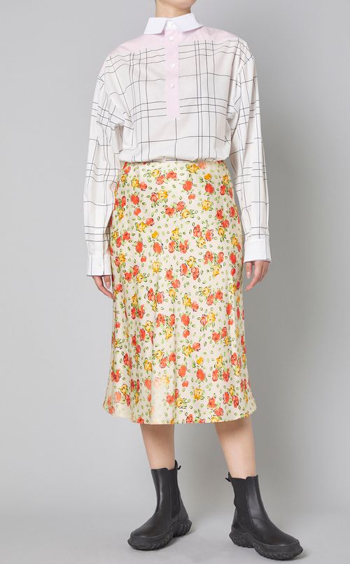 フラワープリントグラデーションスカート