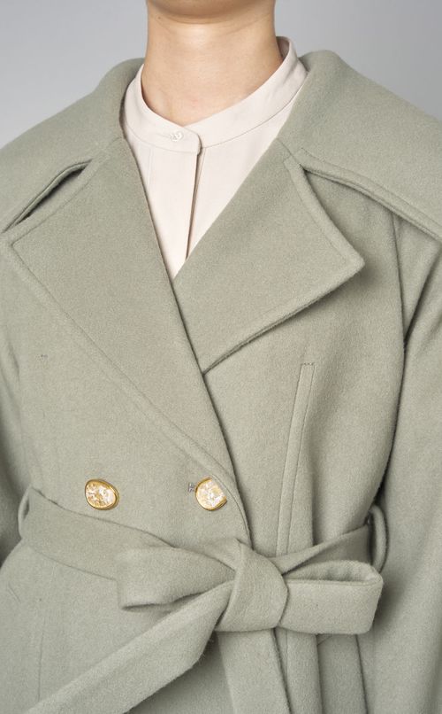 ウールビッグカラーロングコート