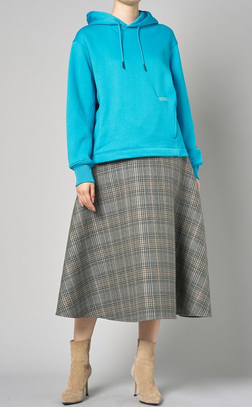 ツイードチェックジッパーフレアスカート