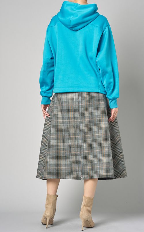 ツイードチェックジッパーフレアスカート