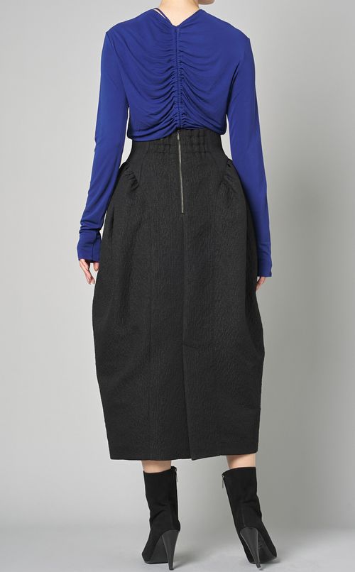 マットクレープギャザートップス