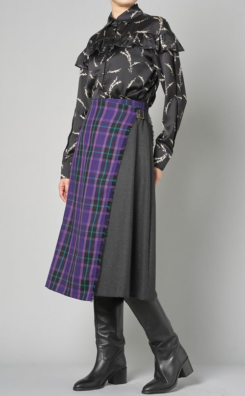 ミニフラワープリントラッフルブラウス